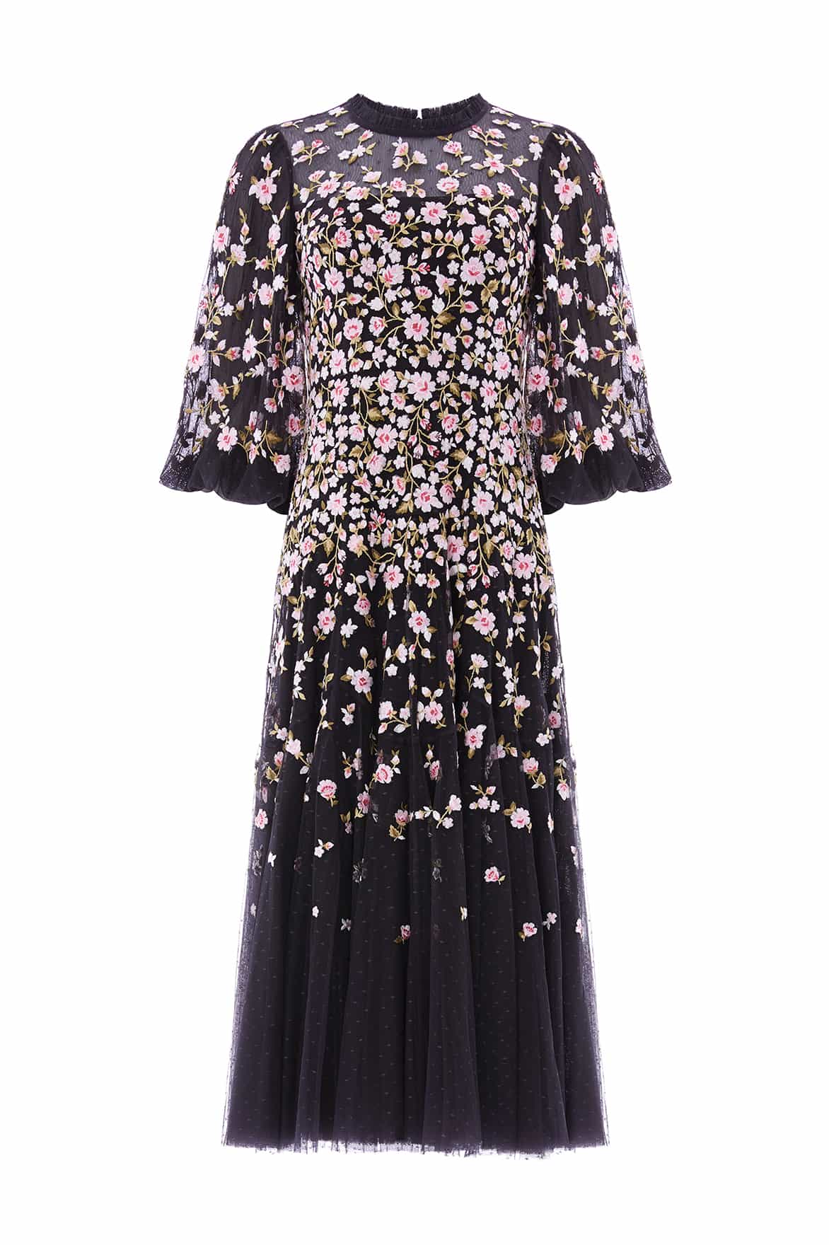 Sylvia Rose Round Neck Ankle Gown