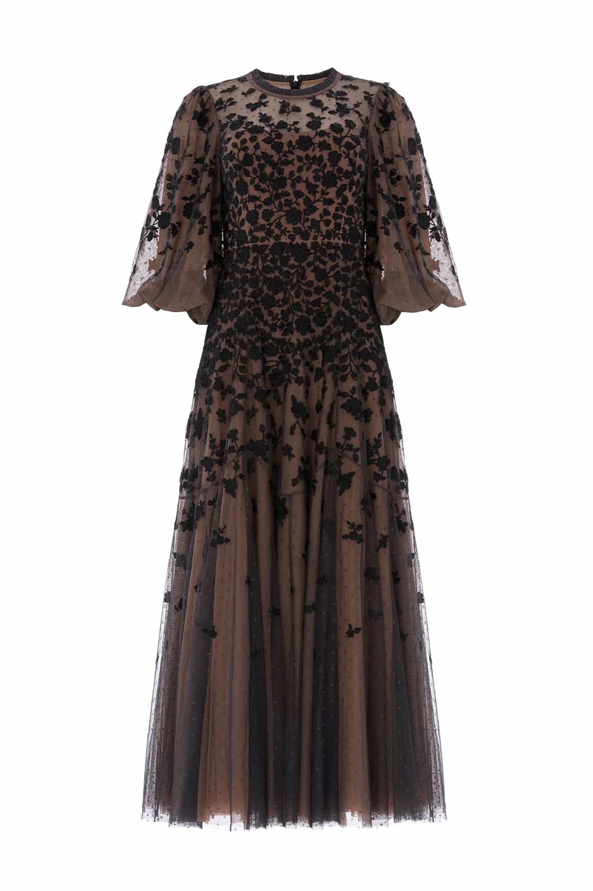 Sylvia Rose Round Neck Ankle Gown