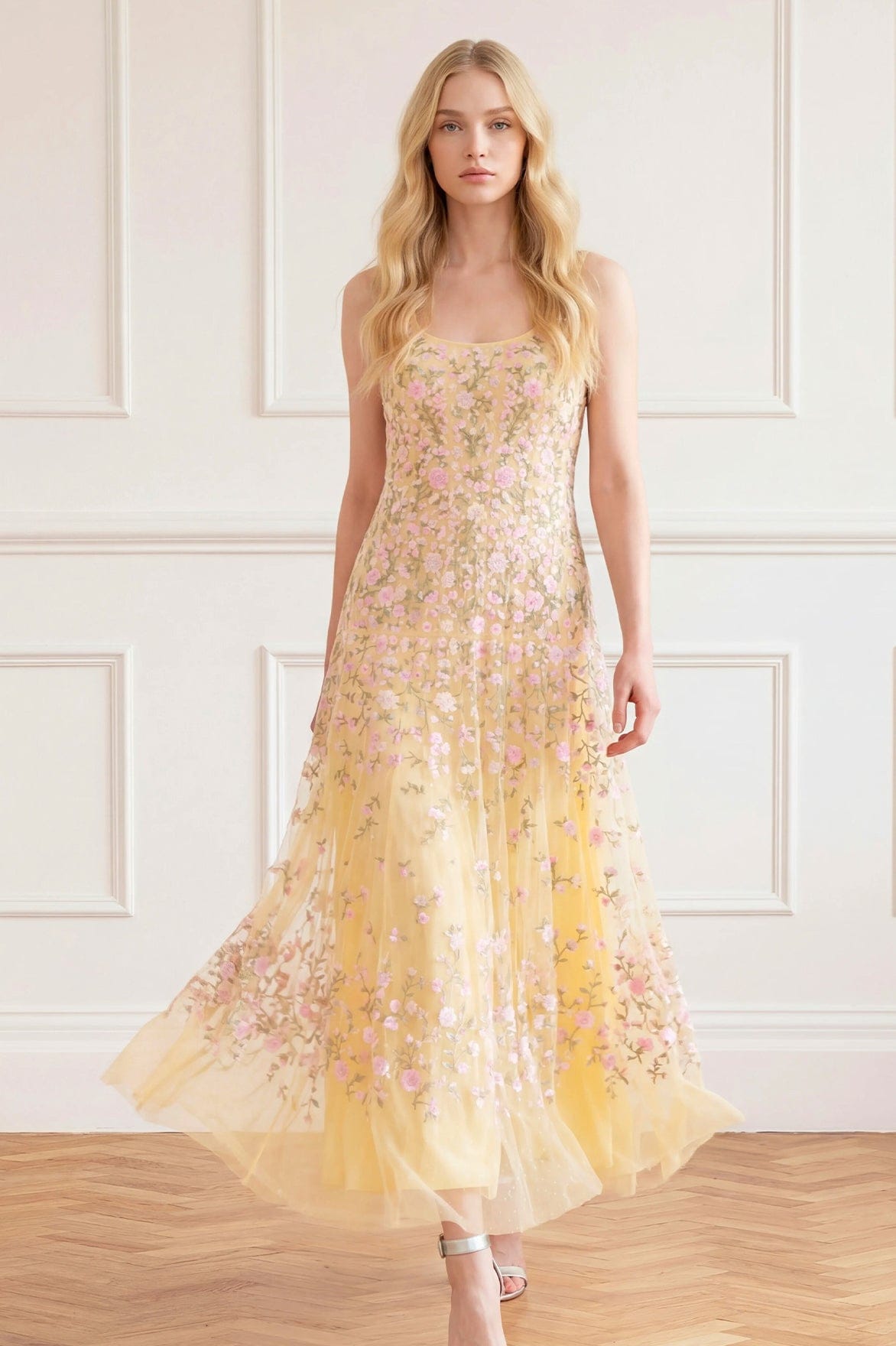 Sylvia Rose Scoop Neck Ankle Gown
