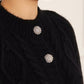 Sylvie Cable Jewelled Knee Length Cape