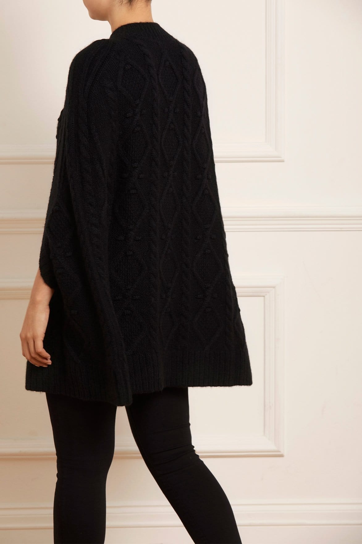Sylvie Cable Jewelled Knee Length Cape