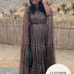 Scatter Dot Cape Sleeve Ankle Gown