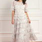 Trailing Floral Round Neck Ballerina Dress