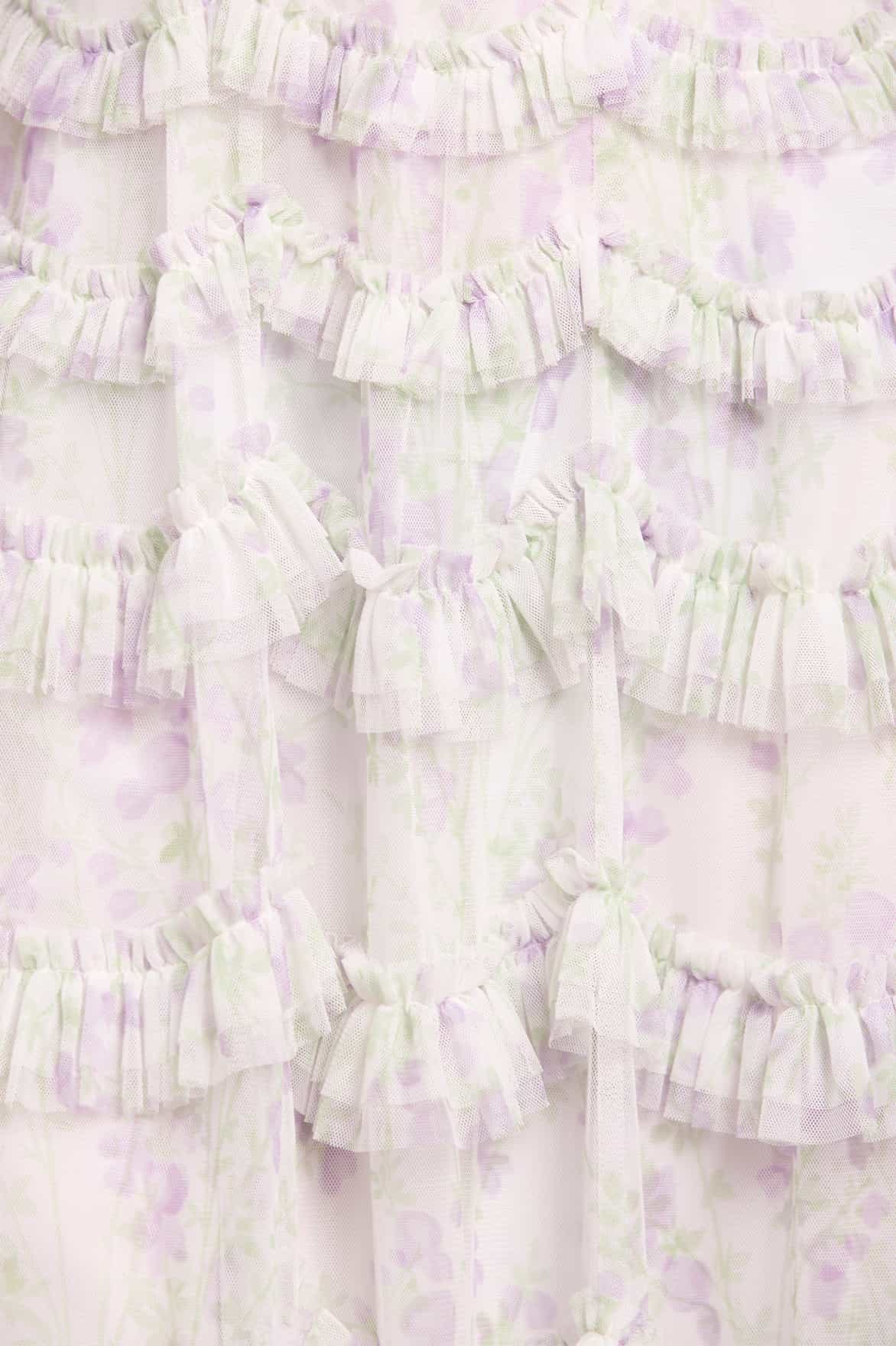 Trailing Floral Round Neck Ballerina Dress