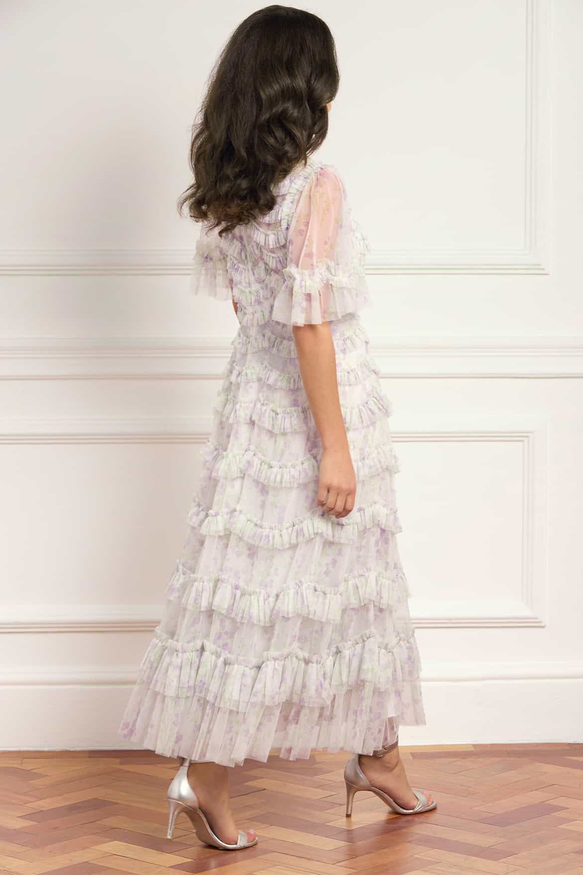 Trailing Floral Round Neck Ballerina Dress
