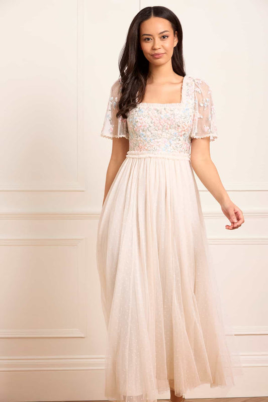 Versailles Ditsy Bodice Ankle Gown