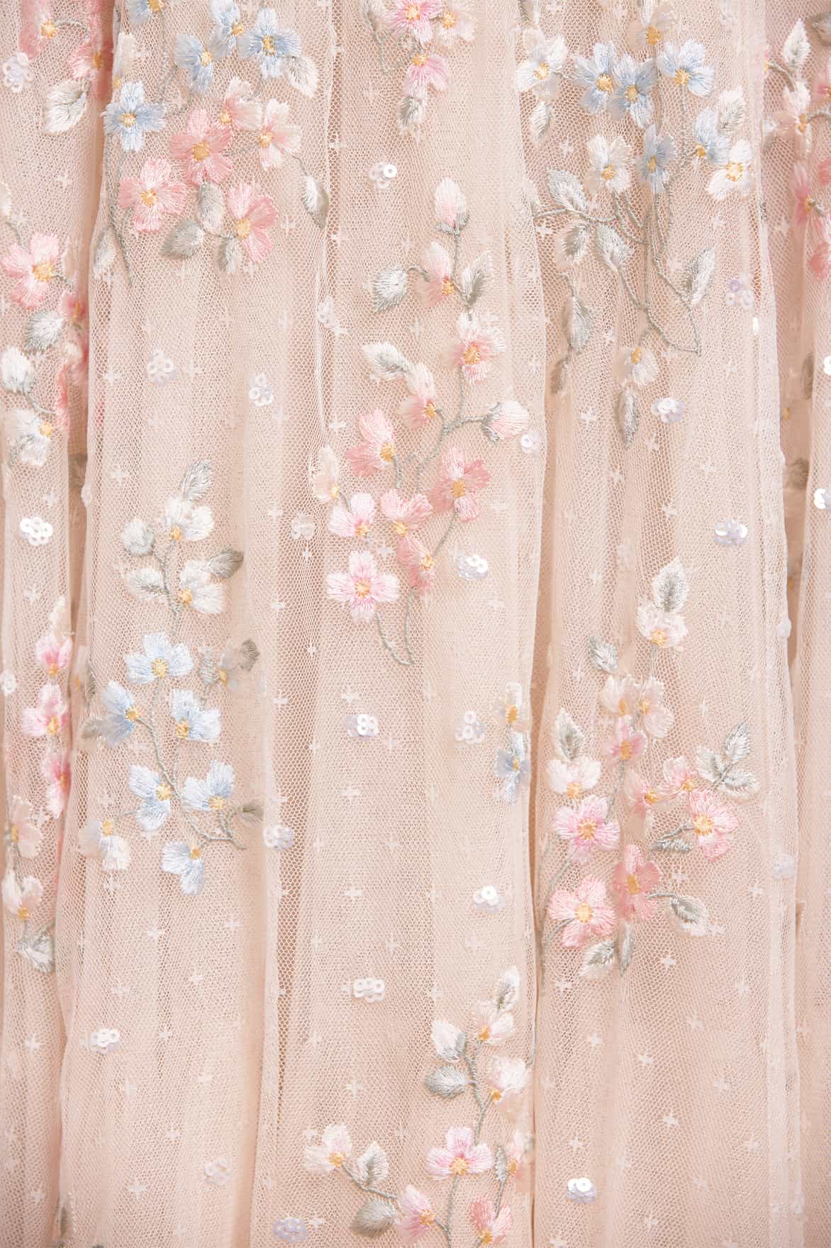Versailles Ditsy Cape Sleeve Ankle Gown