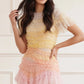 Wild Rose Ombre Short Sleeve Gown