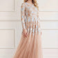 Wisteria Dot Long Sleeve Gown