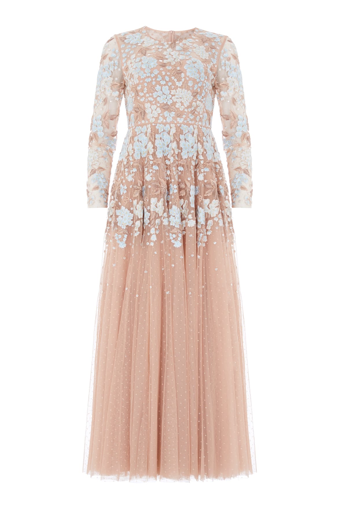 Wisteria Dot Long Sleeve Gown