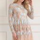 Wisteria Dot Long Sleeve Gown