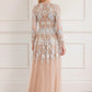 Wisteria Dot Long Sleeve Gown