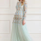 Wisteria Dot Long Sleeve Gown