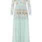 Wisteria Dot Long Sleeve Gown