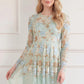 Wisteria Dot Long Sleeve Gown