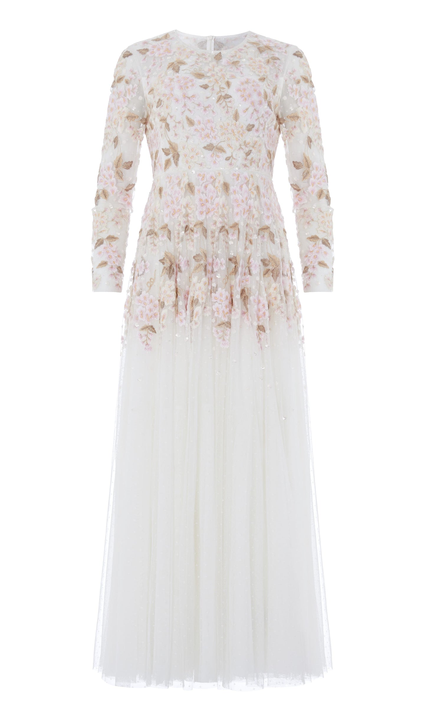 Wisteria Dot Long Sleeve Gown