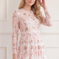 Wisteria Dot Long Sleeve Gown
