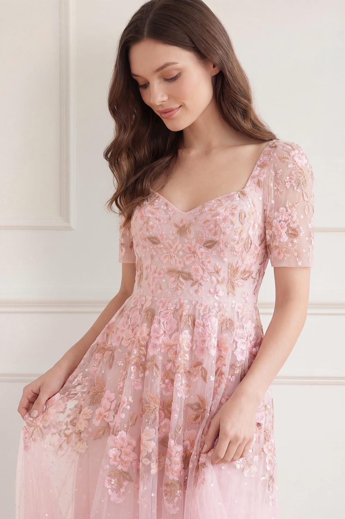 Wisteria Dot Short Sleeve Ballerina Dress