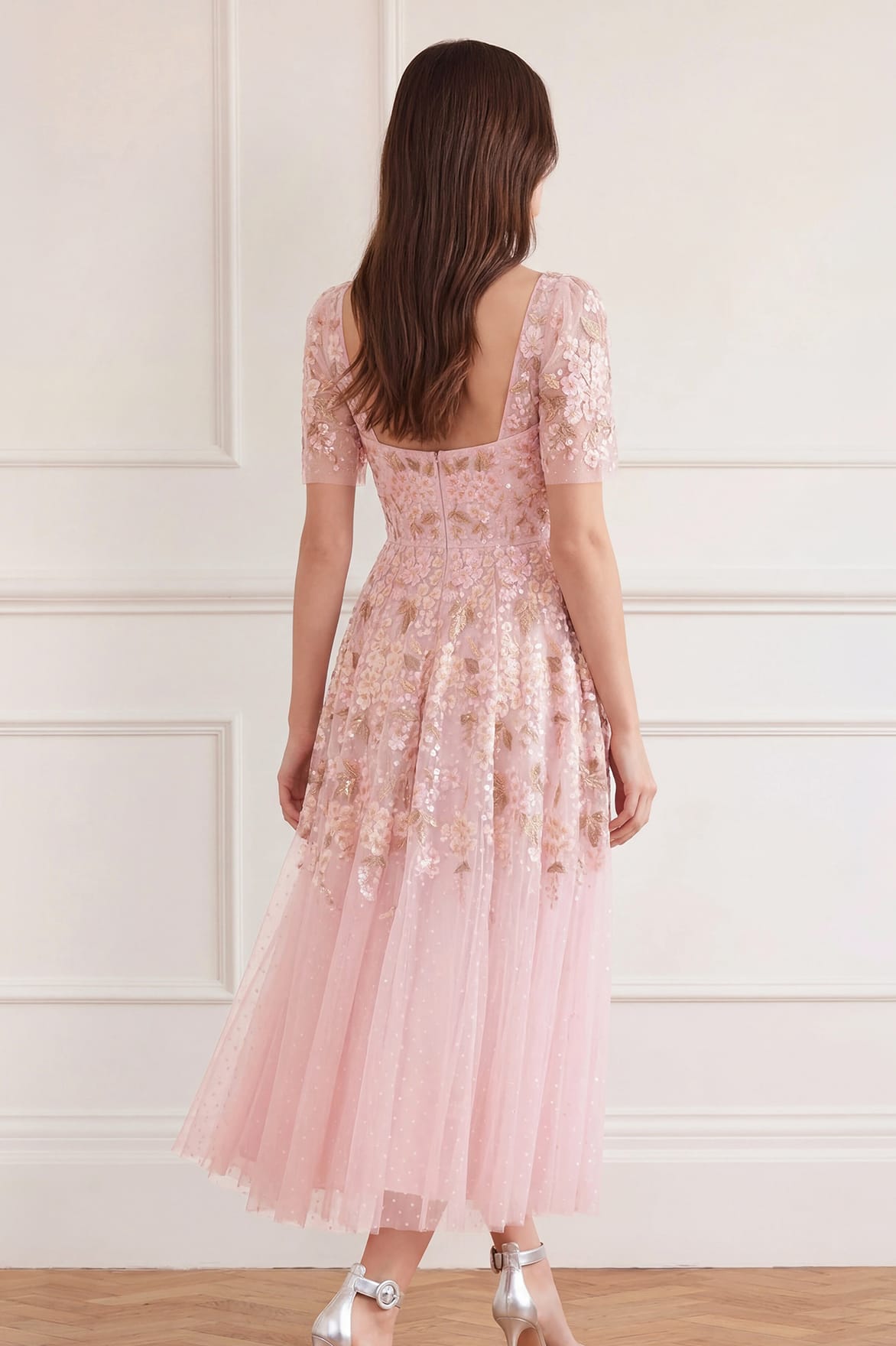 Wisteria Dot Short Sleeve Ballerina Dress