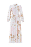 Wisteria Jacquard Long Sleeve Shirt Dress