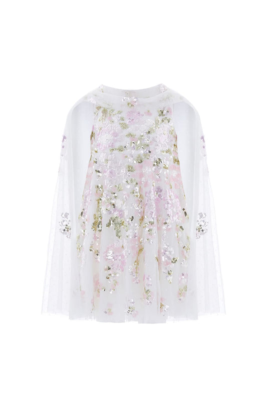 Wisteria Sequin Cape Kids Dress