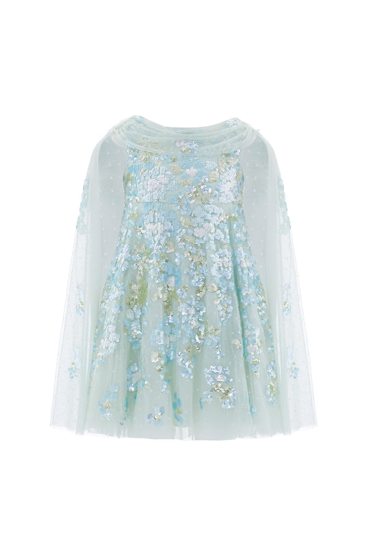 Wisteria Sequin Cape Kids Dress
