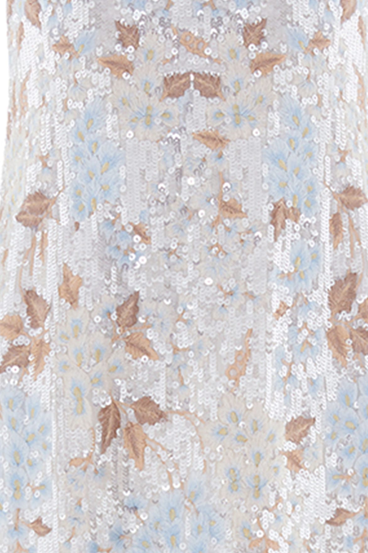 Wisteria Shimmer Georgette Ankle Gown